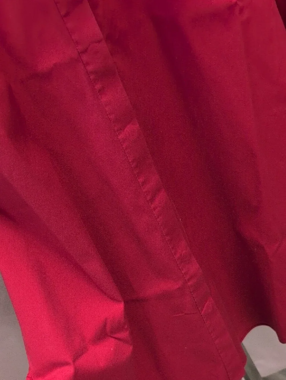 Lafayette 148 New York Bold Red Short-Sleeve Band-Collar Button-Down - Picture 3 of 8